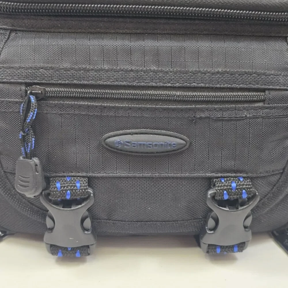 Samsonite-Black Nylon Padded Camera Shoulder Bag Dividers Adjustable Compartment
